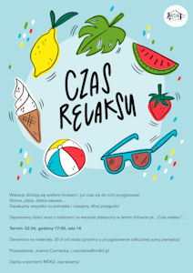 Warsztaty plastyczne- Czas relaksu - plakat