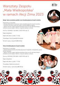 Warsztaty Zespołu „Mała Wielkopolska" w ramach Akcji Zima 2023 - plakat
