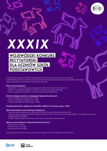 XXXIX Wojewódzi Konkurs Recytatorski - plakat