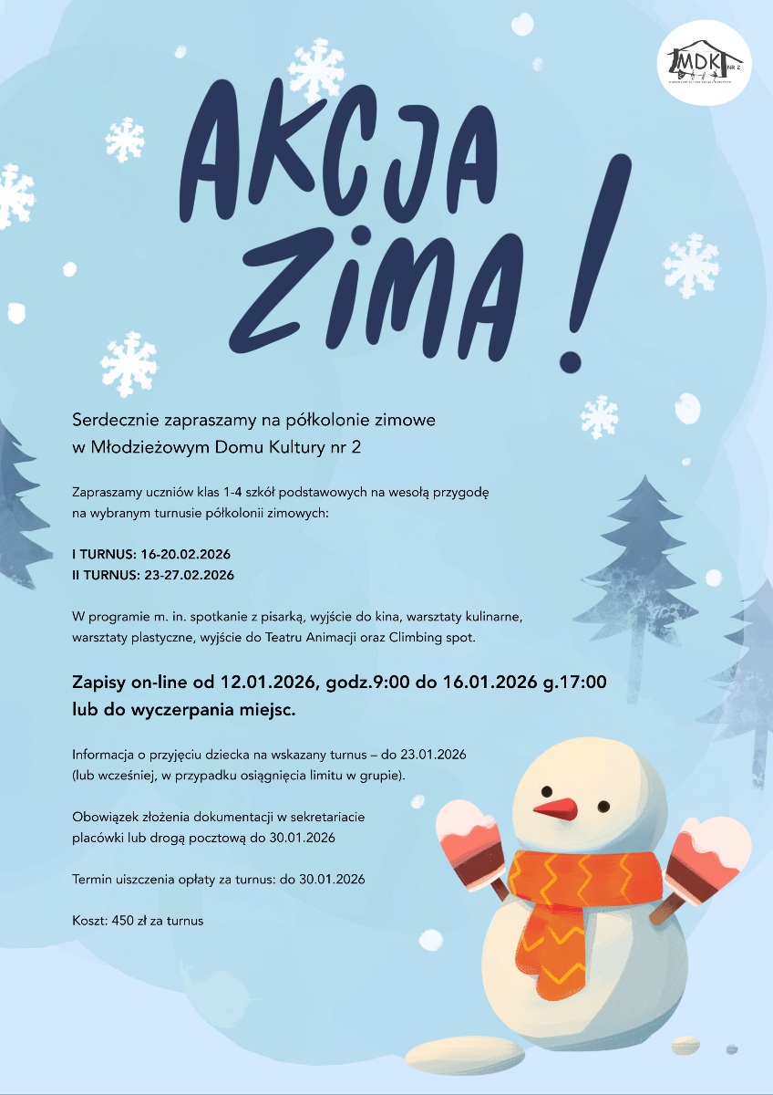 Akcja Zima MDK 2 - plakat z bałwanem