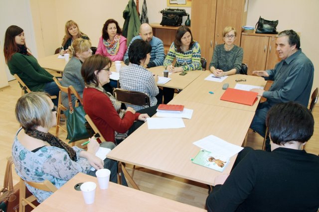 Warsztaty dla nauczycieli i instruktorów: &quot;JAK PRZYGOTOWAĆ DZIECI, MŁODZIEŻ DO KONKURSU RECYTATORSKIEGO?&quot;, MDK2, 22.11.2014 r., prowadzenie: Piotr Dehr, Grzegorz Ociepka, Dariusz Jagodziński.